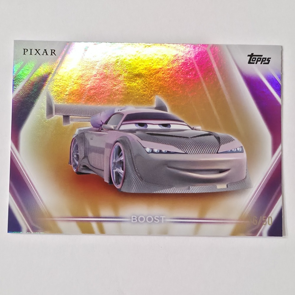 2026 Topps Disney Neon - Boost (Cars) Gold Refractor /50 #98 & Magna Madness - Picture 2 of 11